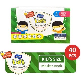 Masker Sensi Kids isi 40 pcs Model Earloop Headloop Kualitas Original