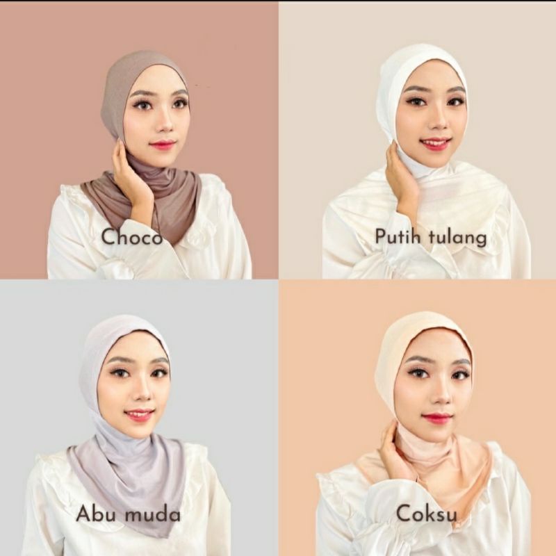 (GRAB) Ciput Ninja Inner Ninja Jersey Adem Jahit Tepi Resleting vayaon hijab