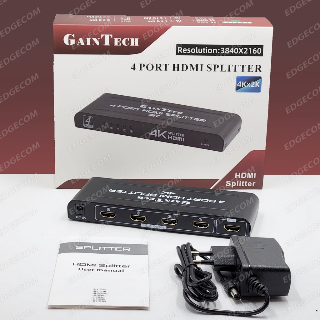 GAINTECH HDMI Splitter 4 port support 4K 1 Input to 4 Output HDMI 1.4
