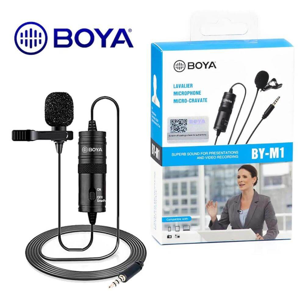 BOYA BY-M1 Clip On Lav Mic Microphone for Camera Smartphone PC