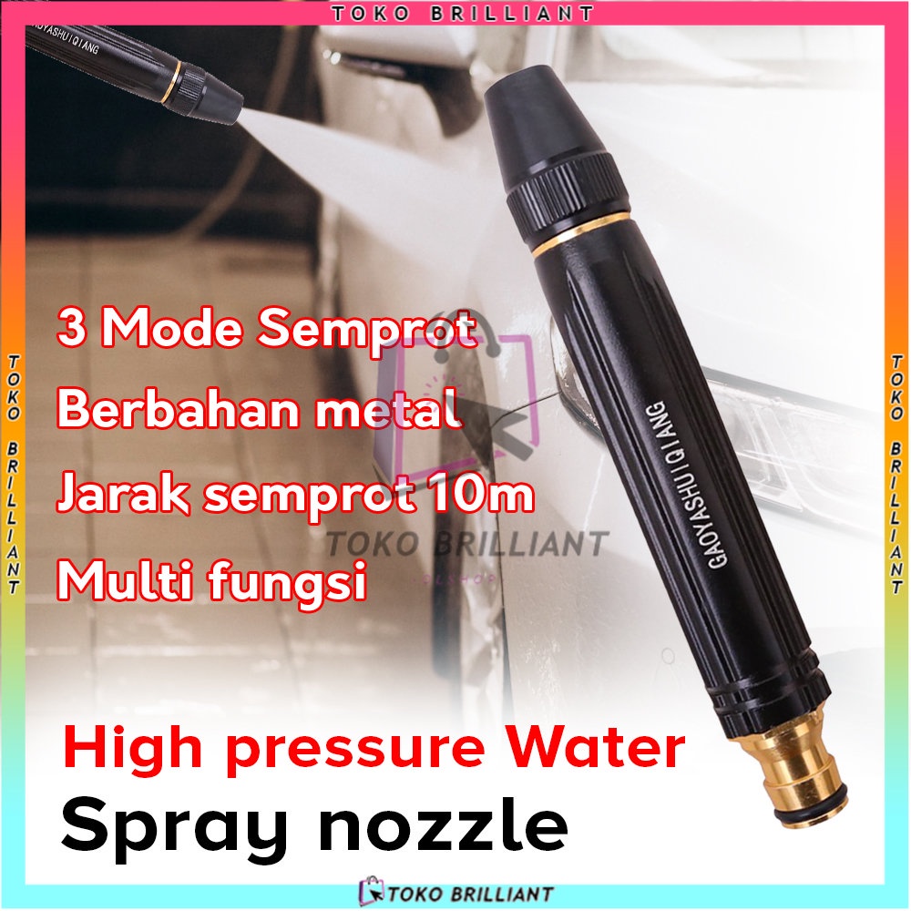 Semprotan Cuci Motor Mobil Sprinkler Cuci Mobil Rumput Taman Sprinkler Pistol Air Tekanan Tinggi Hitam Semprotan 1/2-3/4 Inch