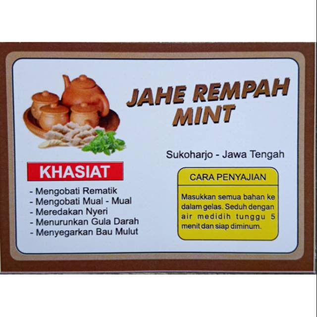 

Wedang Jahe Rempah Mint Murah (MW)