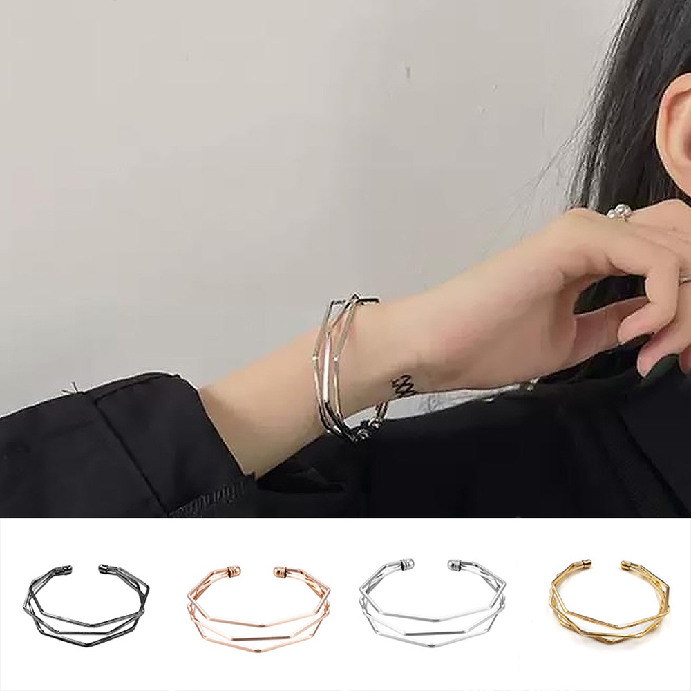 Three-line Bracelet Fashion Popular Simple Three-dimensional Water Chestnut Irregular Bracelet Wild Geometric