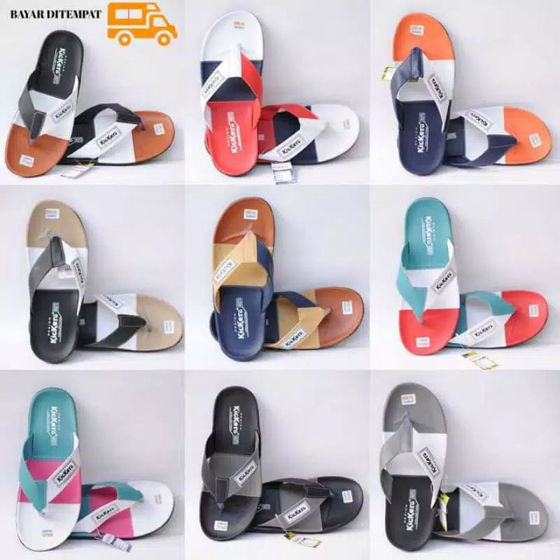 Sandal Japit Kickers Tiga Warna Terlaris