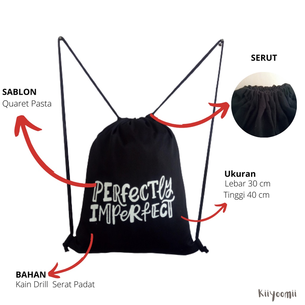 STRINGBAG TAS RANSEL SERUT SABLON PERFECTLY IMPERFECT | KIIYOOMII