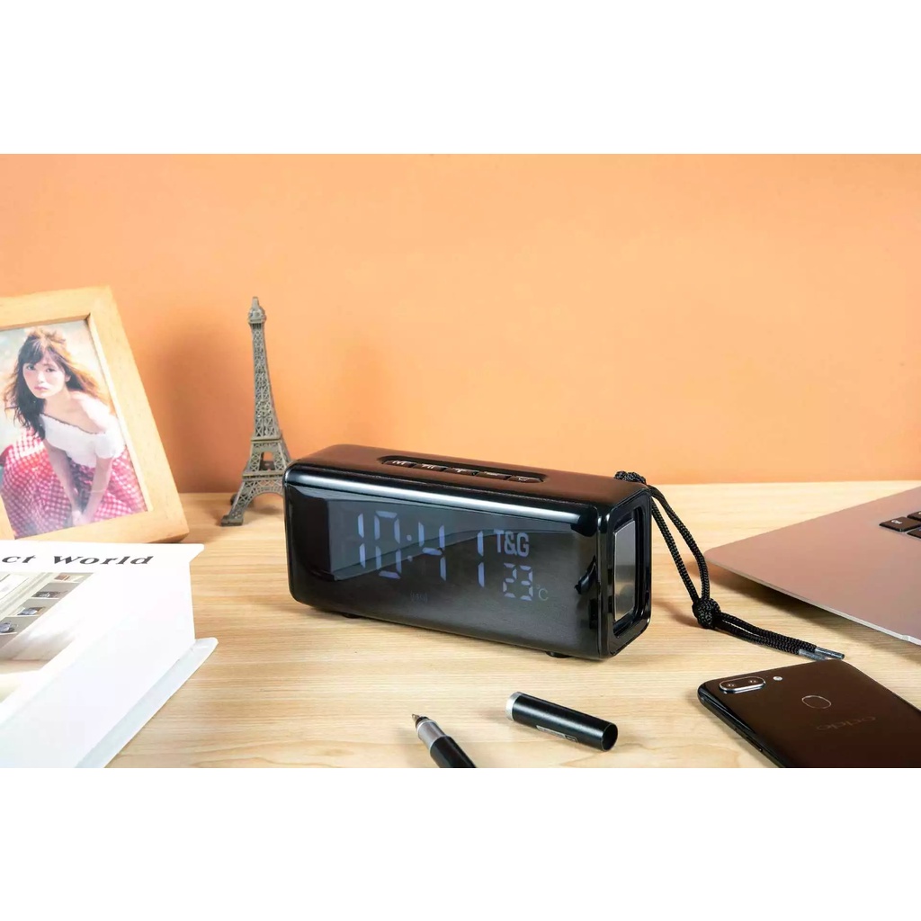 Speaker Bluetooth TG-174 Loudspeaker Nirkabel Desktop Jam Alarm Subwoofer Wireless Super Bass dengan Radio FM