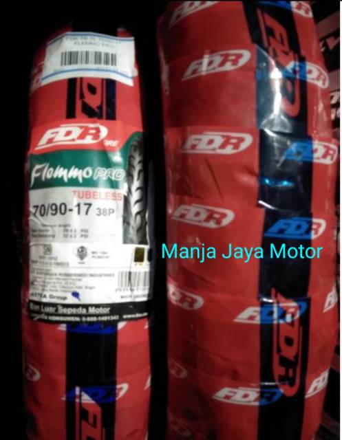 Paket ban tubeless Front 70/90-17 &amp; 80/90-17 Rear FDR Flemino/pro Free pentil for bebek Honda/Yama