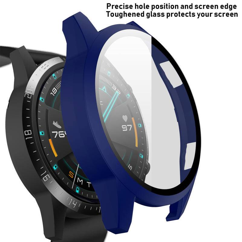 Pelindung Layar Tempered Glass Bumper Frosted Untuk Huawei Watch 3 Pro 46mm / 48mm