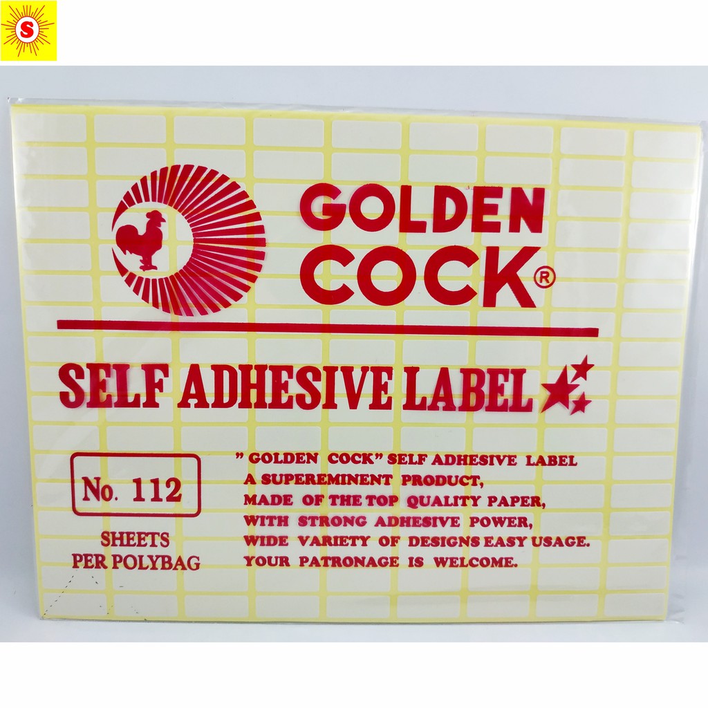 

Label Golden Cock No. 112 - Self Adhesive Label 112 - Label Sticker