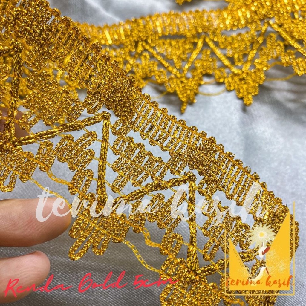 RENDA 007 SEGITIGA 5CM GOLD TERIMAKASIH