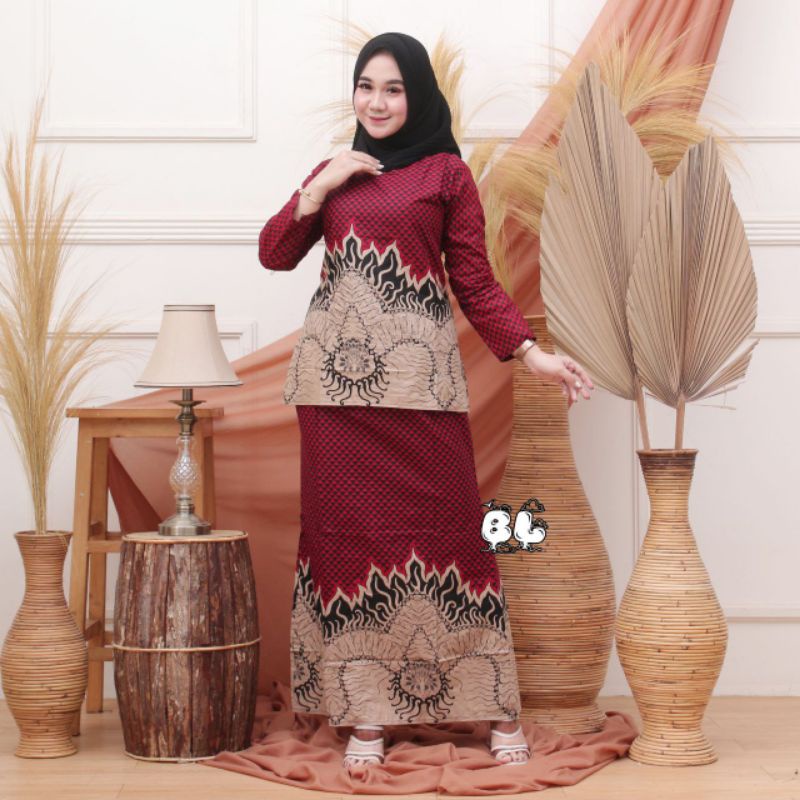 Rok dan Blus - Batik RNB original modern/ RNB batik katun kerja kantor baju pns /batik guru batik