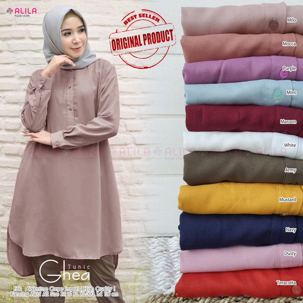 BAJU TUNIK POLOS KANCING DEPAN WANITA REMAJA CEWEK KEKINIAN TUNIC TERBARU