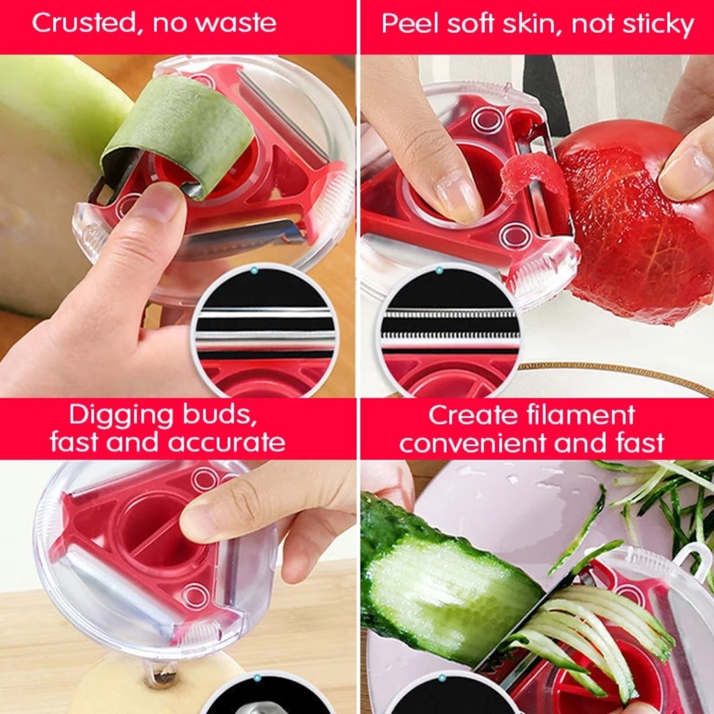 3 in 1 Peeler Vegetable Fruits / Alat Pengupas Kulit Buah Dan Sayur 3 Pisau / Pisau Pengupas Buah