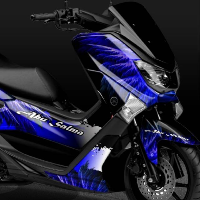 Decal nmax biru hitam fullbody