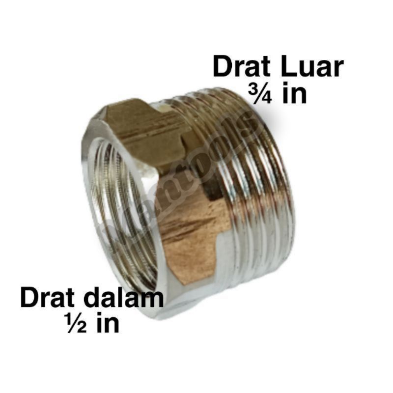 Sok Overloop Verlop ½ x ¾ Stainless