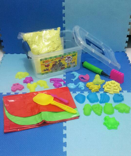 PROMO Paket Box Pasir 2Kg Magic Sand Mainan Pasir Ajaib Mainan Edukasi Anak