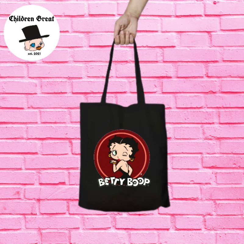 Tote bag BETTY BOOP kartun gadis modern totebag resleting dizzy dishes / canvas / distro / totebag t