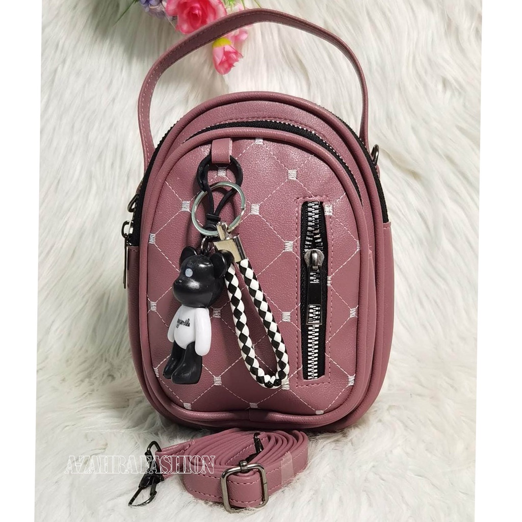 A-ZAHRA 404  SLING BACKPACKS BORDIR 3 IN 1 / RANSEL MINI / TAS MURAH FREE GANTUNGAN-DASTY 404
