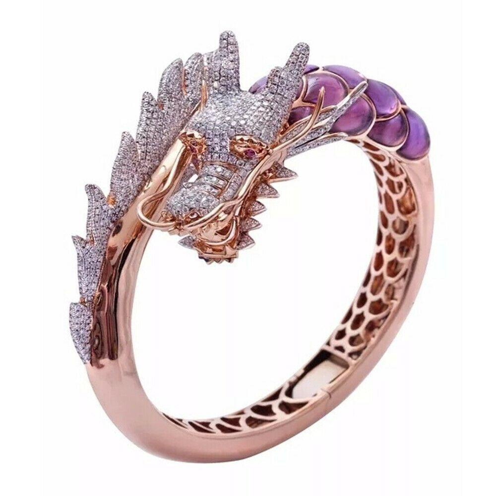 Lily Naga Cincin Perhiasan Hewan Pertunangan Pernikahan Boho Zircon