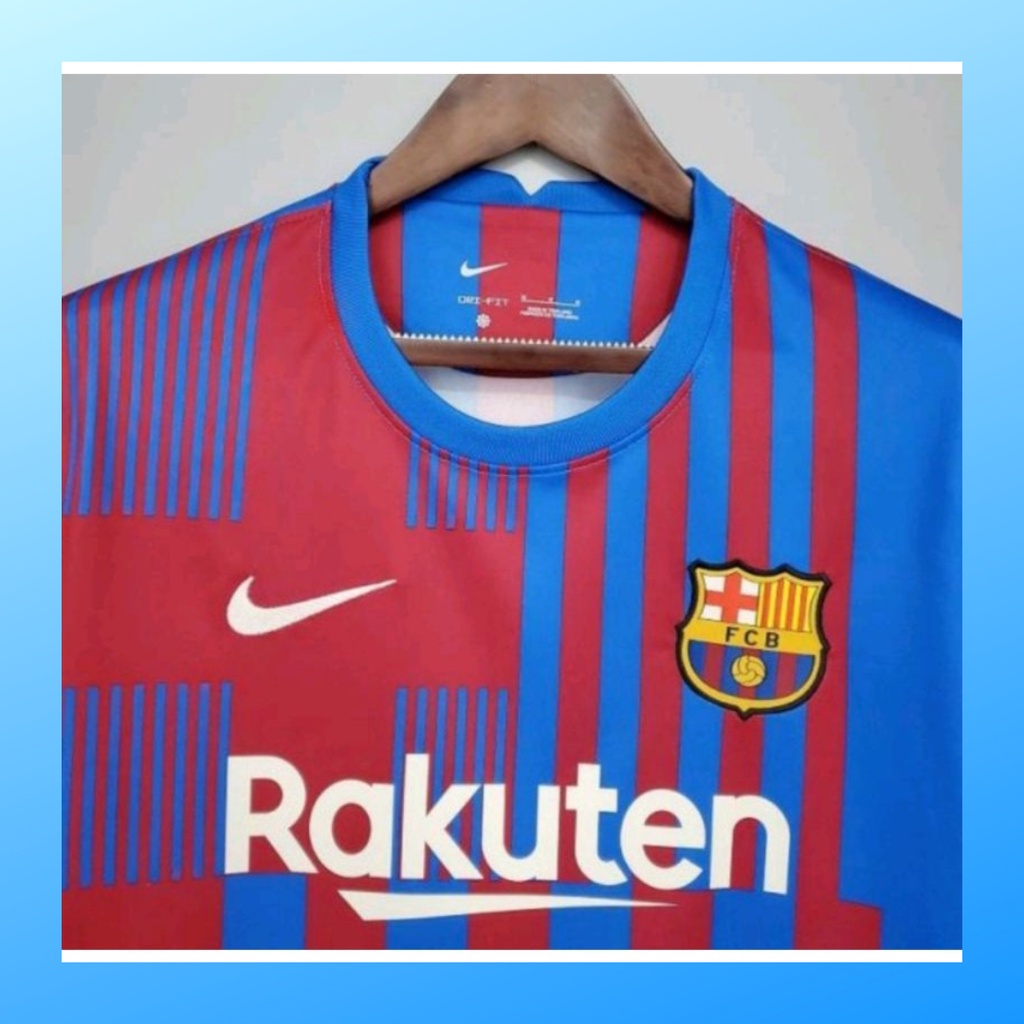 jersey futsal pria kaos sepak bola club baju barcelona home atasan grade ori wanita dewasa t-shirt seragam print custom jersy outfit klub olahraga kostum jarsey soccer pakaian oblong sports suit apparel barca salur polos