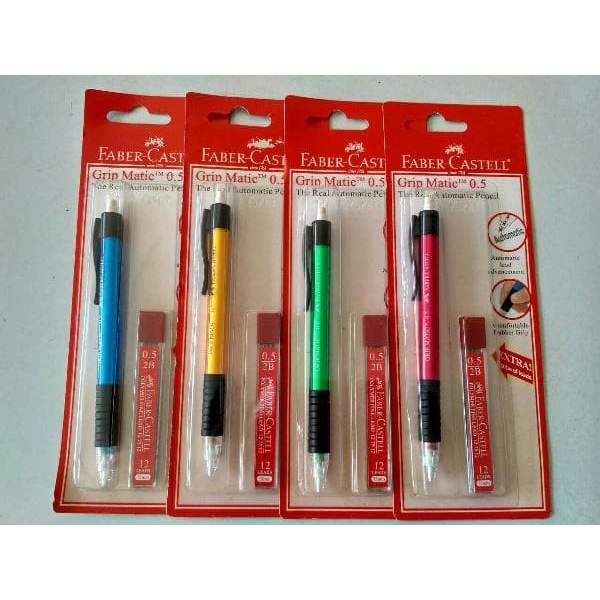 

Pensil Mekanik Faber Castell Grip Matic 0.5 Free Isi Pensil Lead - 0.5mm