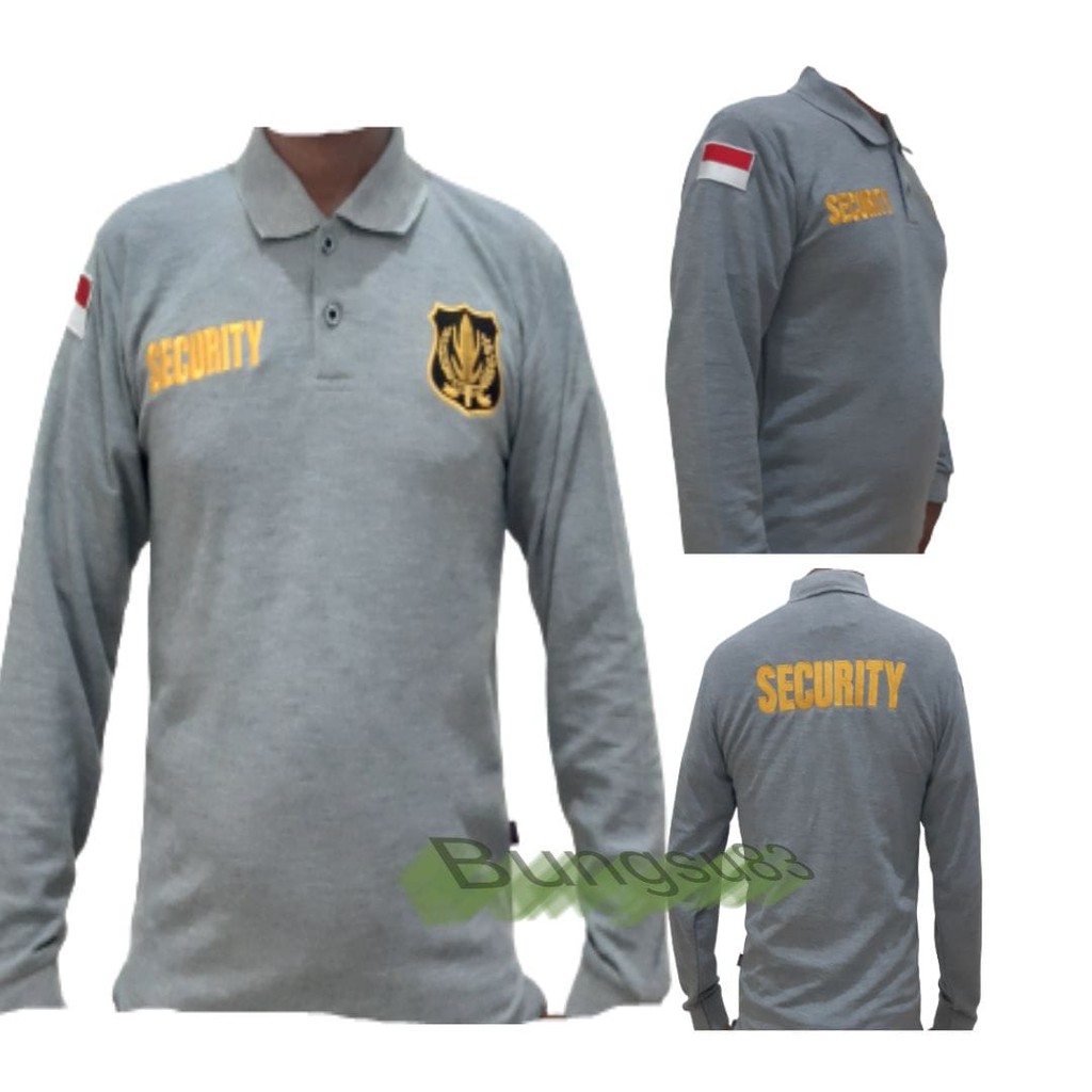 kaos kerah/kaos security abu/kaos satpam/baju security/baju satpam/kaos security