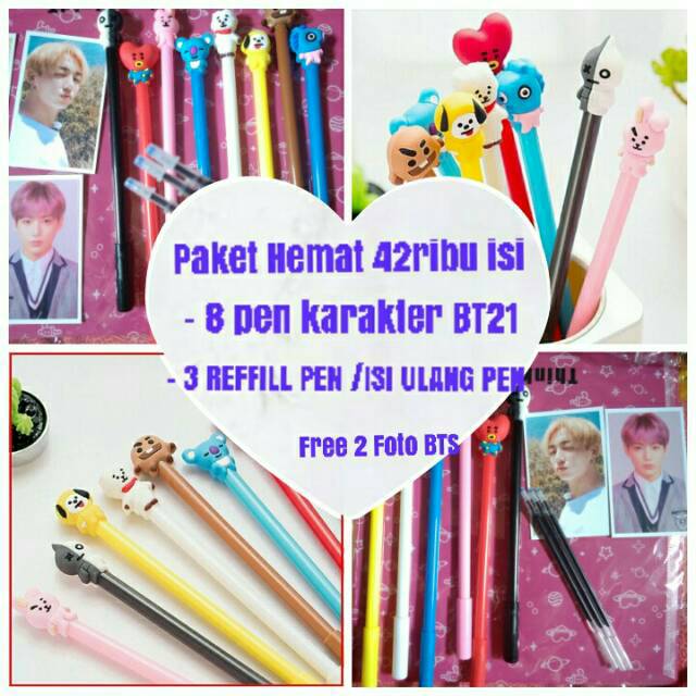 

BT21 1 set pen gel Bts.