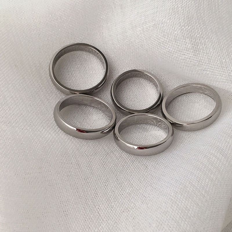 Cincin Bahan Titanium Steel Gaya Korea