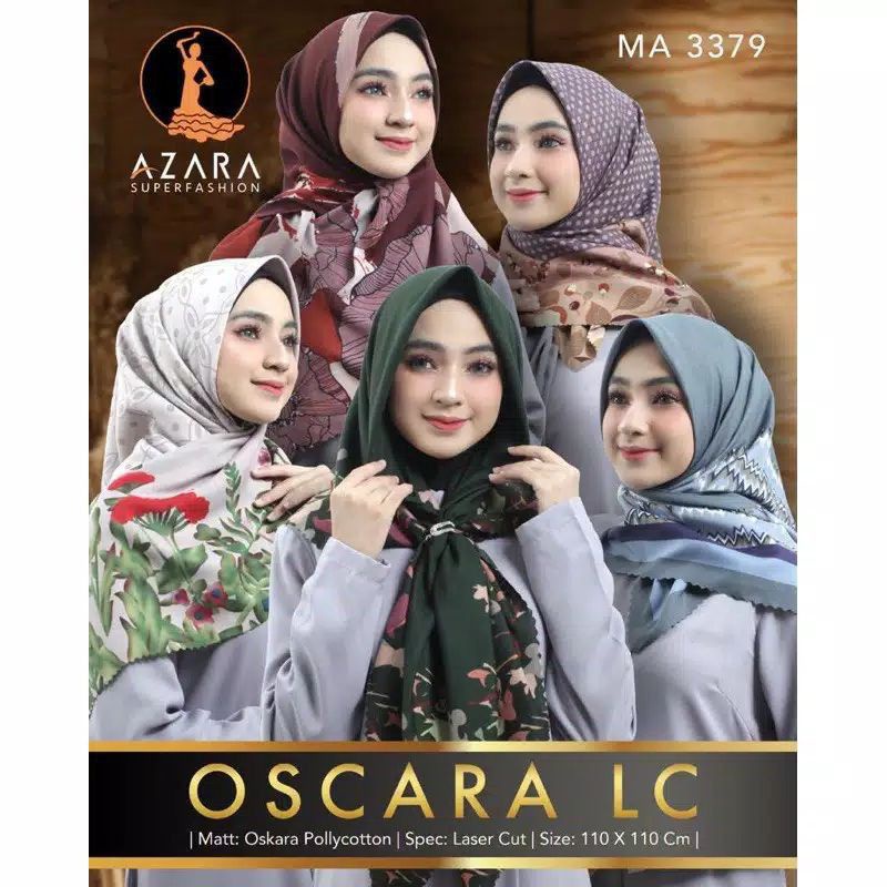 HIJAB OSCARA MOTIF LASER CUT AZARA CANTIK SEGIEMPAT