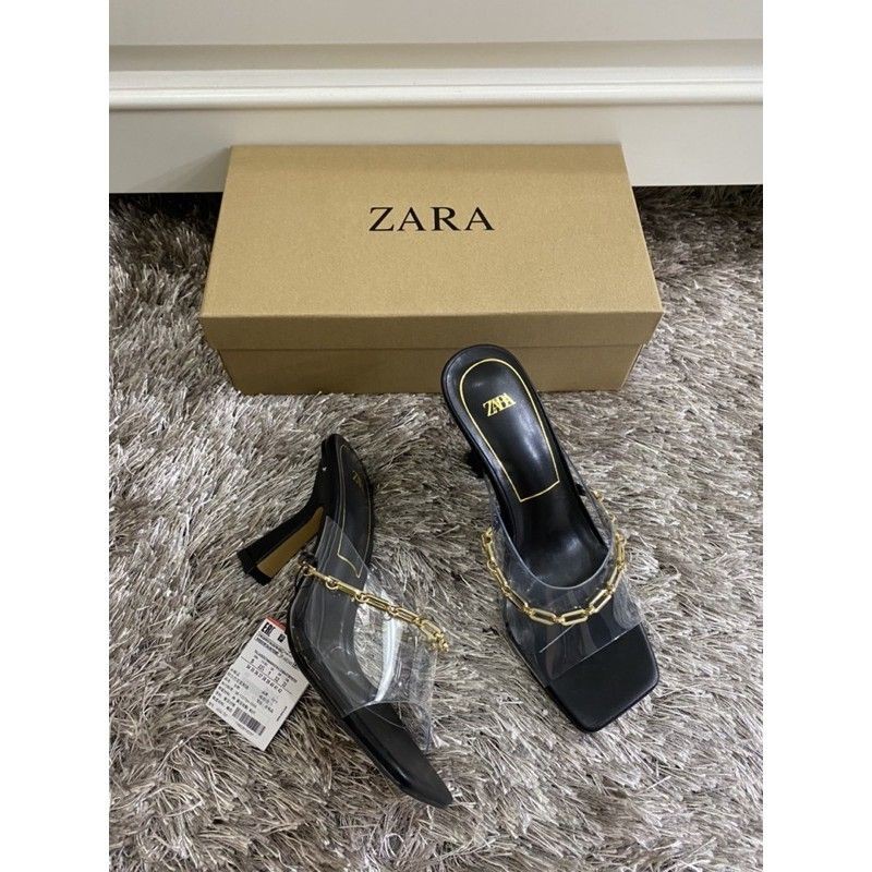 Sandal Zara Heels 9cm Chain WS992 Original(Real Pic)