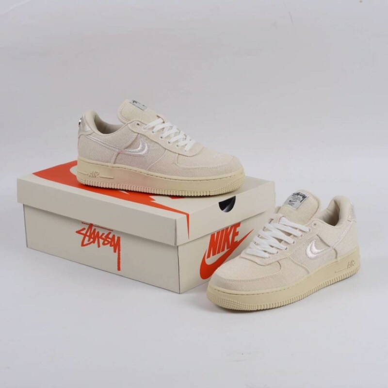 Sepatu Nike Air Force 1 Low X Stussy Fosl Cream 37_ 44 100% BNIB