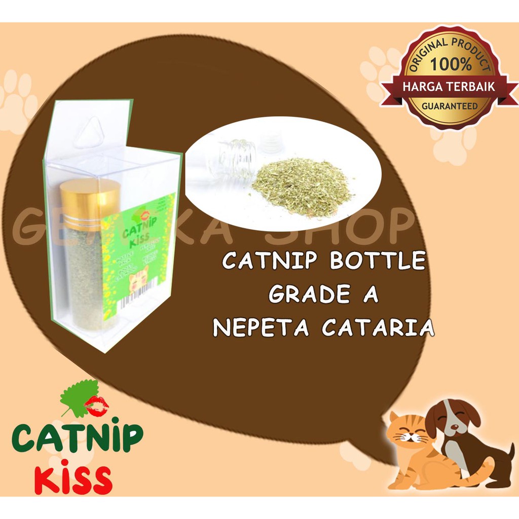 MAINAN KUCING CATNIP KISS BOTTLE / SERBUK DAUN CAT NIP KERING