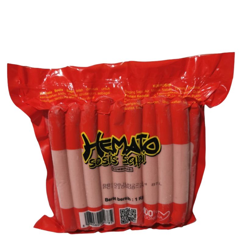 Frozen Hemato Sosis Sapi Kombinasi Berat 1Kg Isi 30pcs