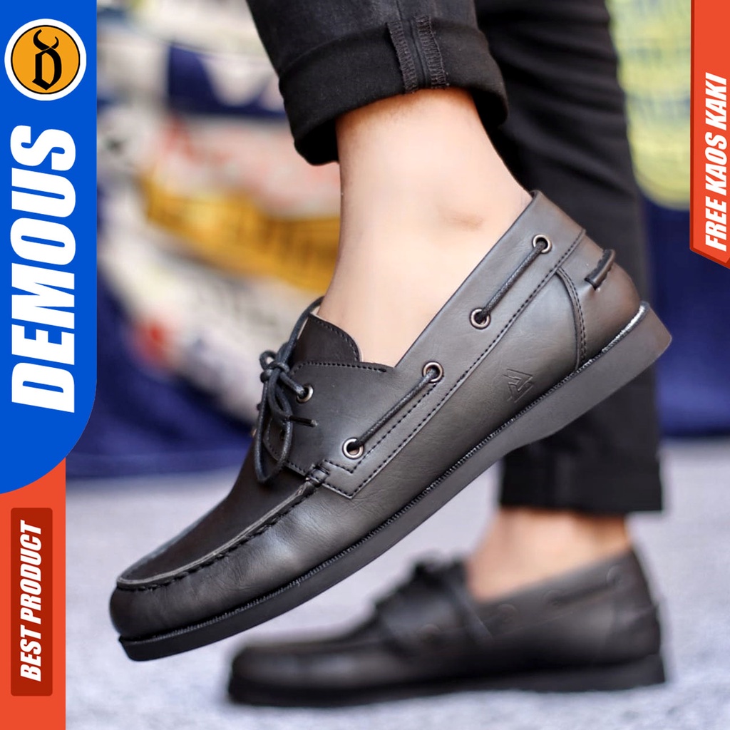 Sepatu Casual Pria Formal Pantofel Hitam Kerja Kantor Kuliah Kondangan Kulit Syntetic Keren Fashion Terbaru