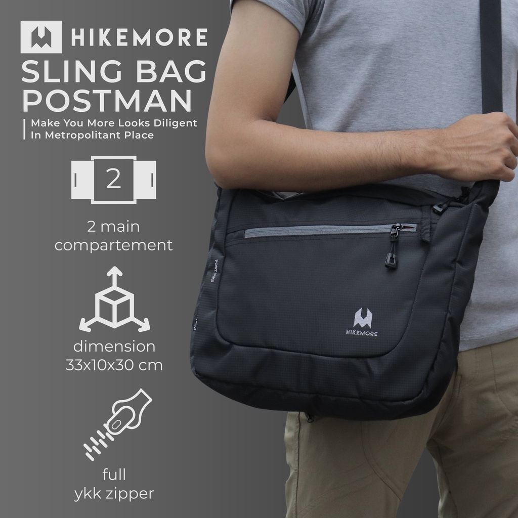 Hikemore Postman Tas Selempang Sling Bag Messenger Office Original