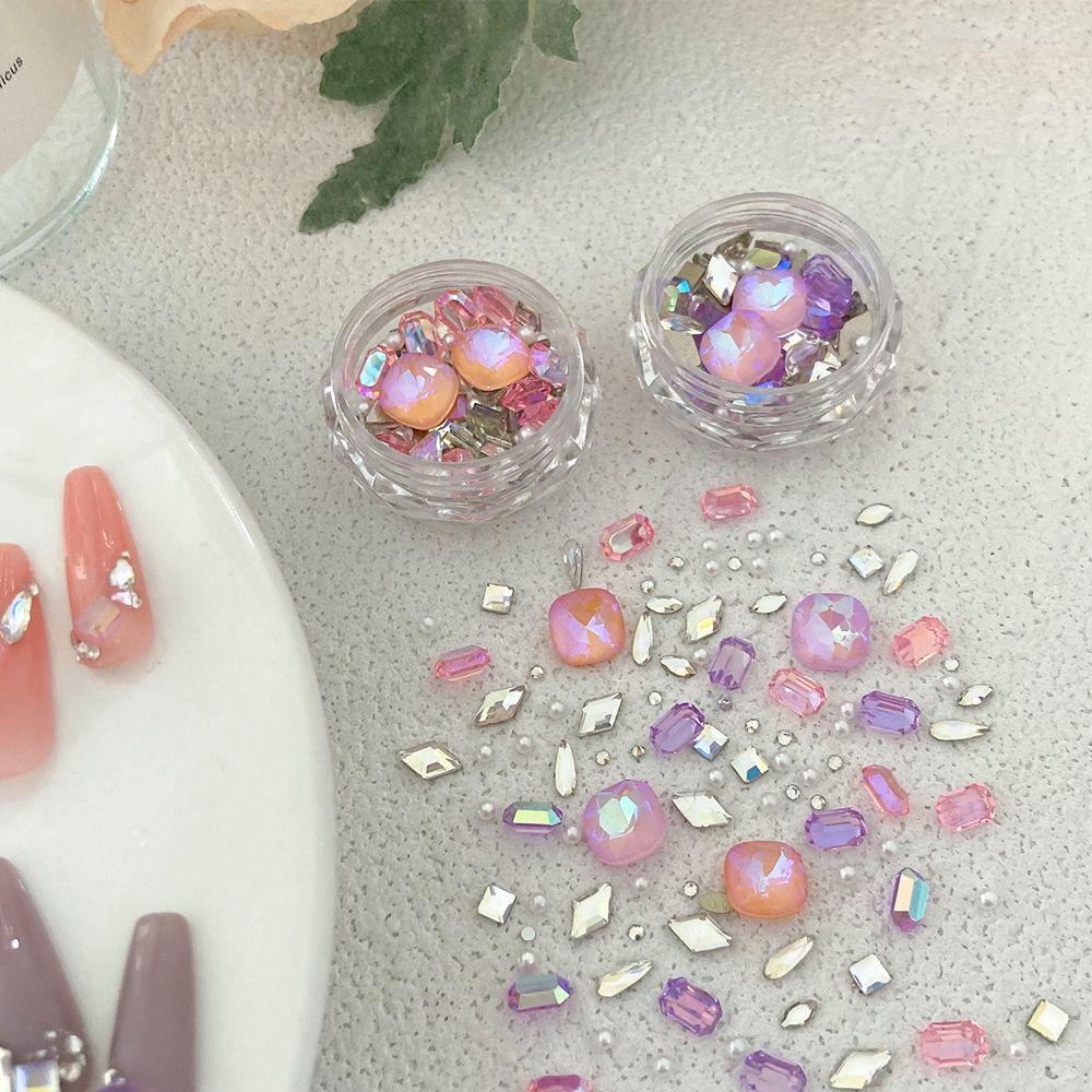 Mxbeauty Nail Art Rhinestones Fashion Sparkling Irregular Shaped Nail Ornament Ukuran Campur Perhiasan Kuku 3D