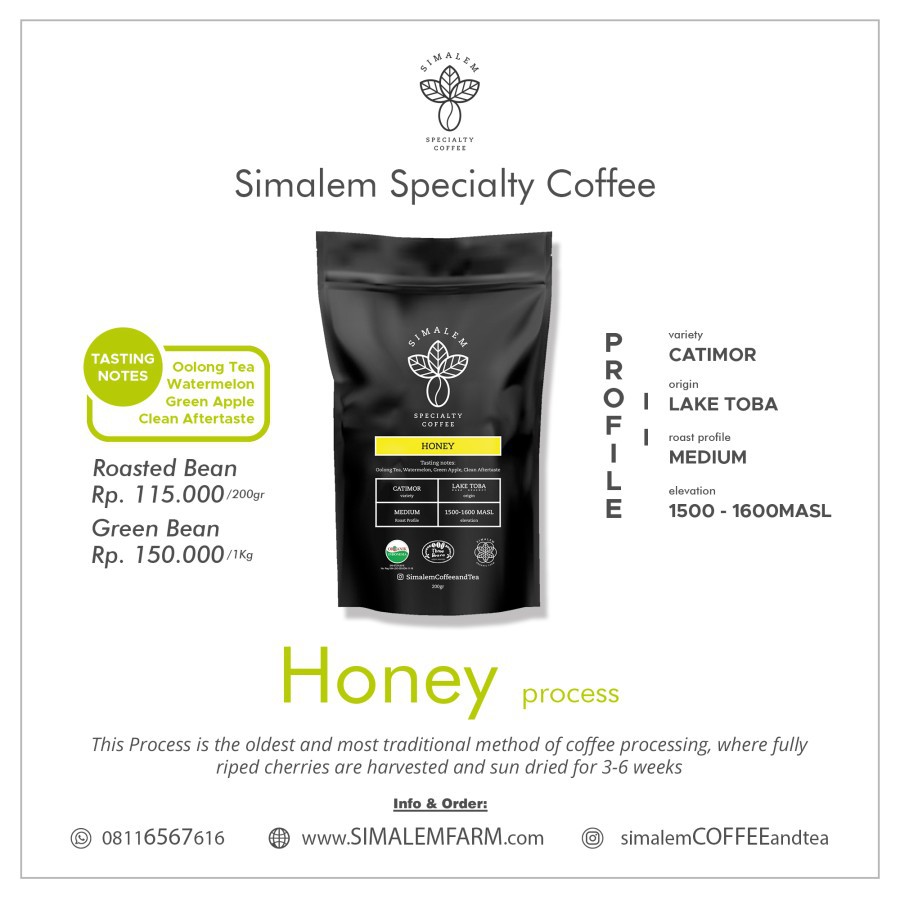 

Biji Kopi Arabika Karo HONEY Natural Simalem Specialty Coffee - BIJI