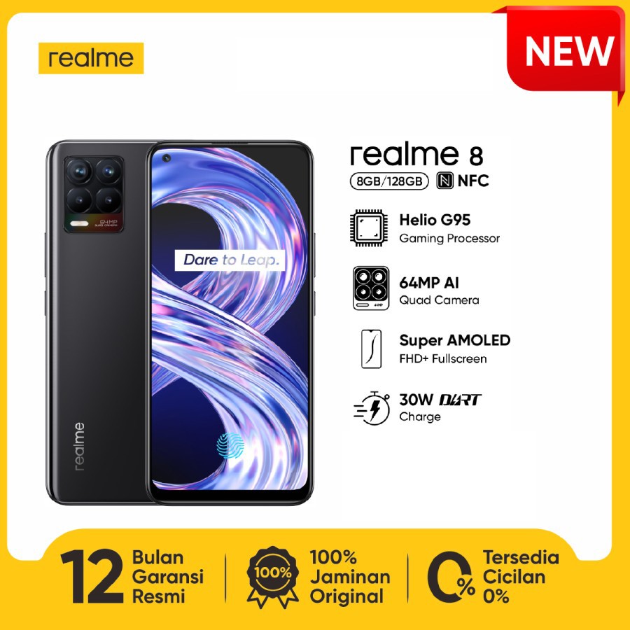 HP realme 8 ram 8/128GB garansi resmi 1 tahun