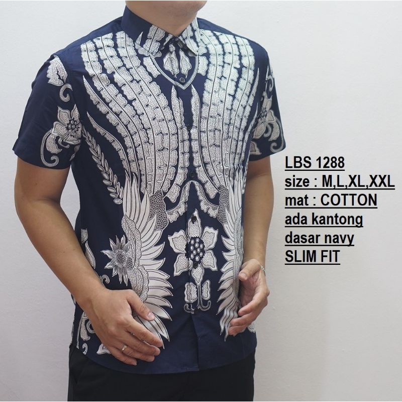 KEMEJA BATIK PRIA SLIMFIT ORIGINAL MEREK LUIGI BATANI