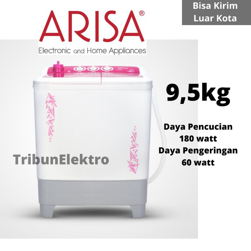 Mesin Cuci Arisa 2 Tabung 9,5kg