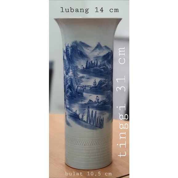 Ceramic | Guci Antik Guci Keramik Import Motif Batik Biru