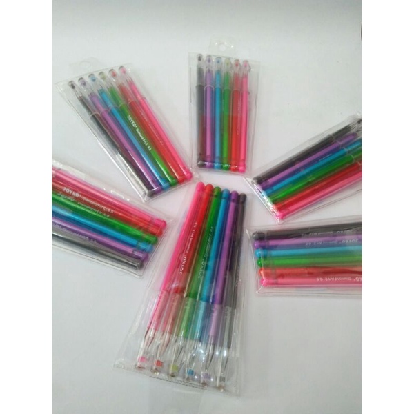 

Bulpoin,pena,pulpen warna by joyko 6 warna color gel pen