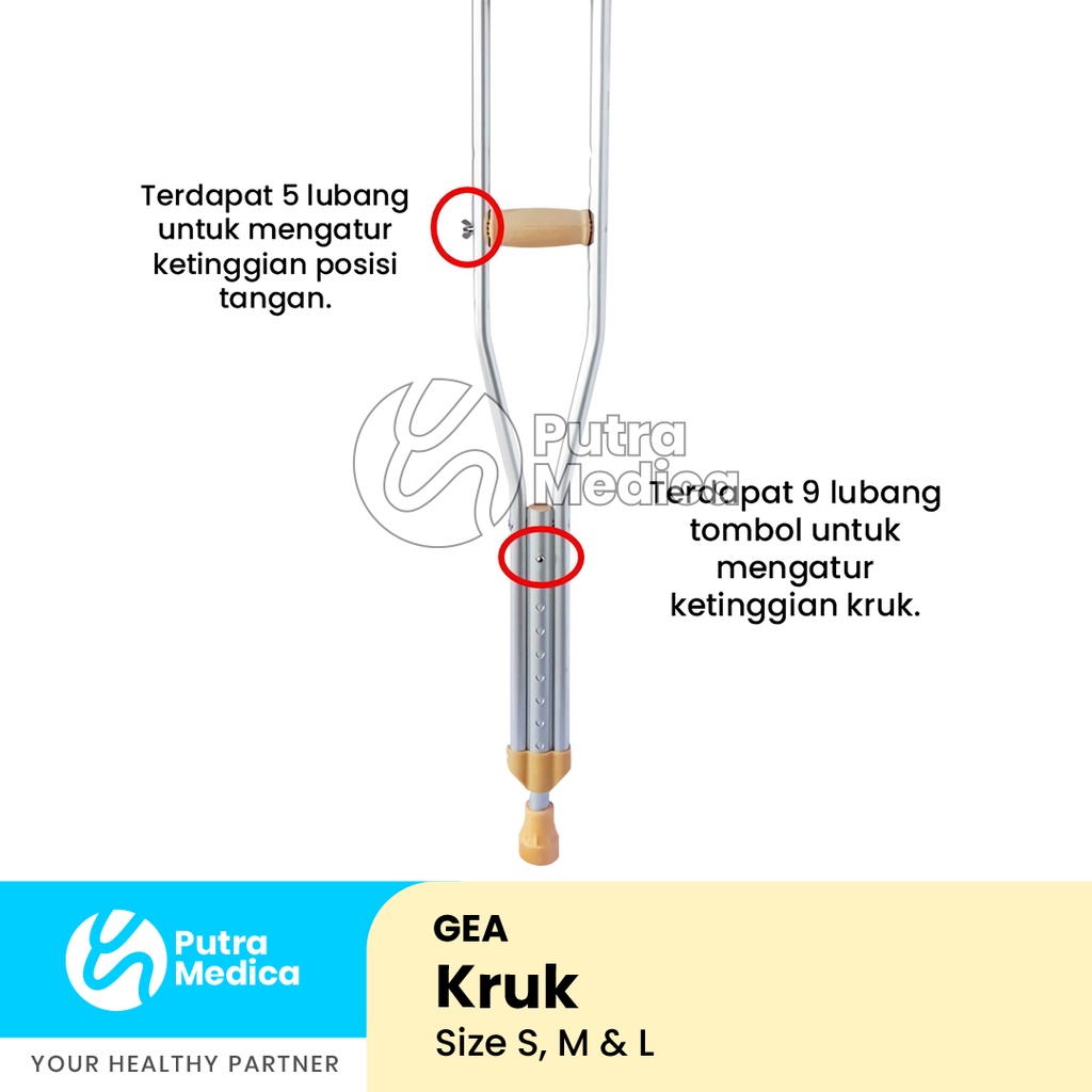 Gea Kruk S - 1 Pc / Tongkat Ketiak / Alat Bantu Jalan