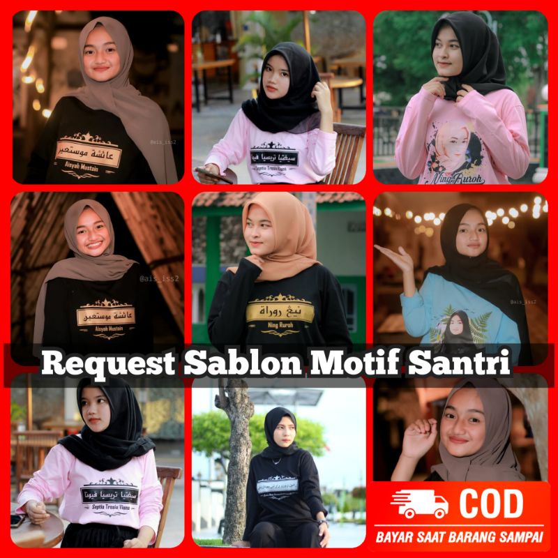 Jual Kaos Santri Nama Kaos Arab Kaos Custom Nama Kaos Santri Distro Pria Wanita Baju Santri