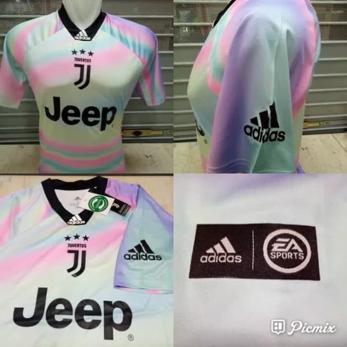 JERSEY BOLA JUVENTUS EA SPORT RAINBOW 2018/2019 GRADE ORI Import