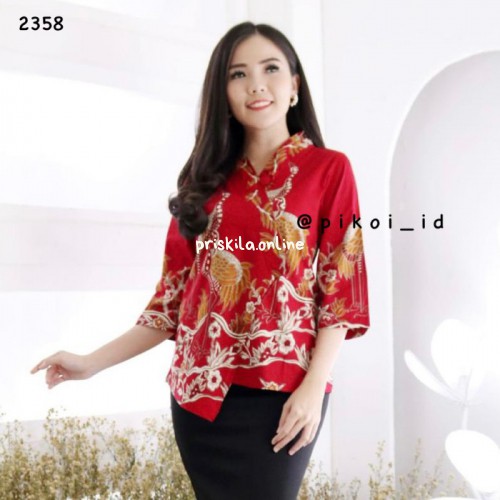 Jual Baju Batik Wanita Jumbo / Atasan Batik Modern Big Size Kantor ...