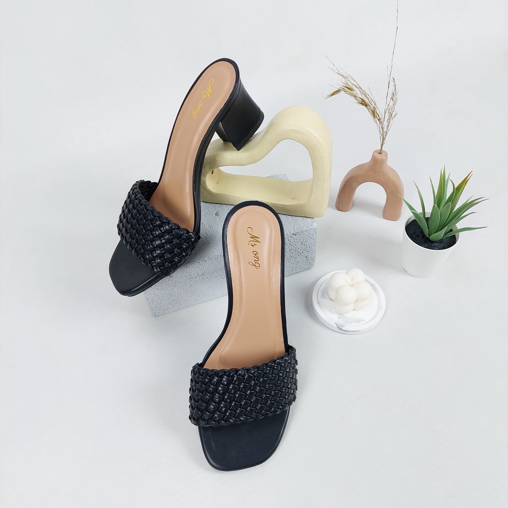 JY MSH 02 Sandal High Heels Hak Tahu Kepang Wanita Impor Murah