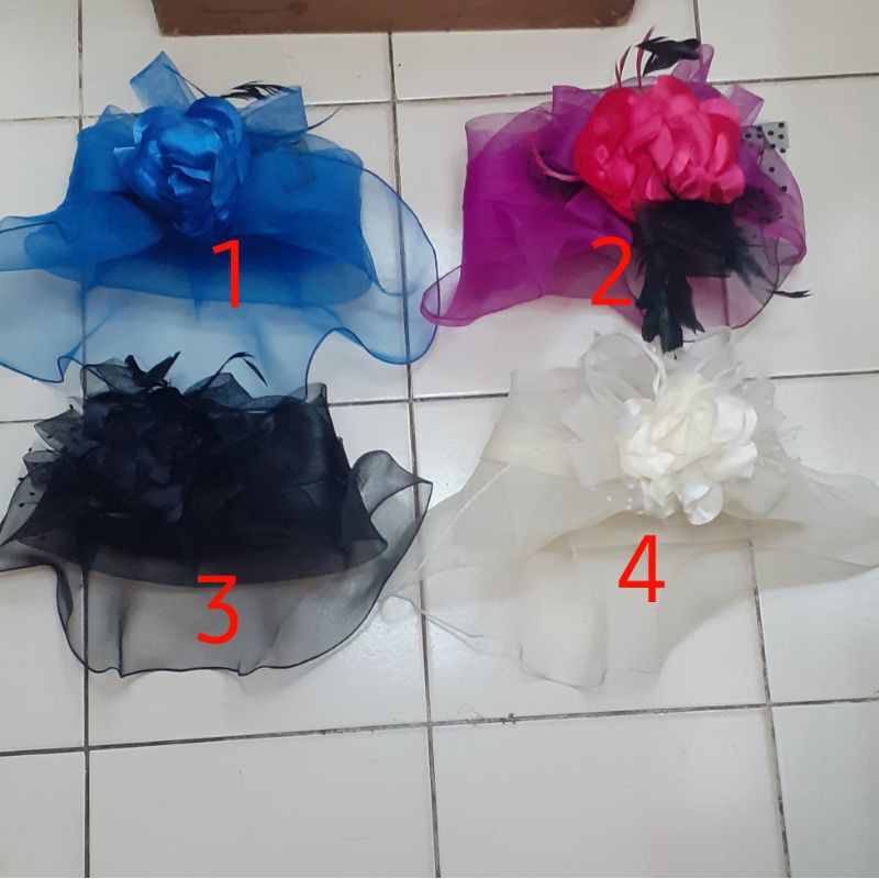 Topi Fascinator Jala Lebar-Topi Fashion Wanita