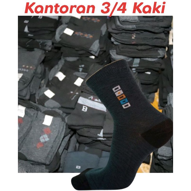 (1 Kilo/36 Pasang) Kaos Kaki Kantoran Motif Bely Komputer Spandek PE Packing PerLusin