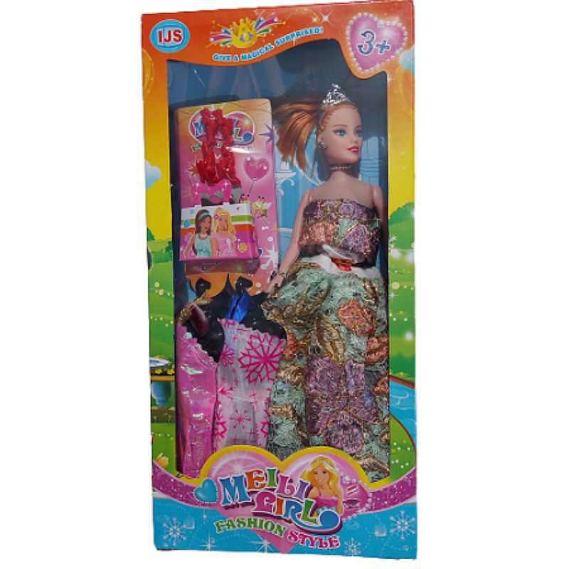 Mainan Anak Set Boneka Princess Boneka Cewek Cantik Box Mika Lengkap - Girl Fashion Maili Meili Melly Girl